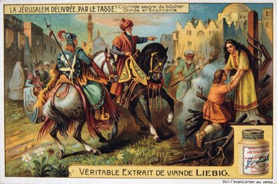 La Jerusalem delivree par le Tasse, Clorinde zachráněná před spálením. 19. století od Unbekannt
