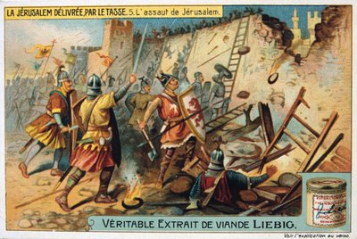 La Jerusalem delivree par le Tasse, Útok na Jeruzalém. 19. století od Unbekannt