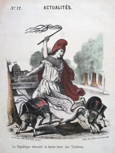 Republika honí Dolní dvůr Tuilleries, alegorický kreslený film, 1870-1871 od Unbekannt
