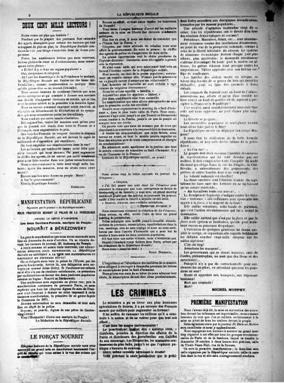 Noviny La Republique Sociale z 13. října 1881 od Unbekannt