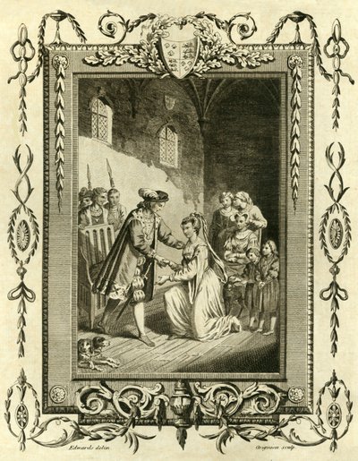 Lady Elizabeth Grayová žádala Edwarda IV., aby obnovil její země, 1461, 1783. od Unbekannt