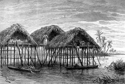 Jezerní obydlí Santa Rosa, poblíž Maracaibo, Venezuela, 1895 od Unbekannt