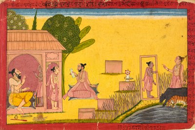 Lakshmana v poustevně, folio z Rámájany, ca. 1690-1710. od Unbekannt