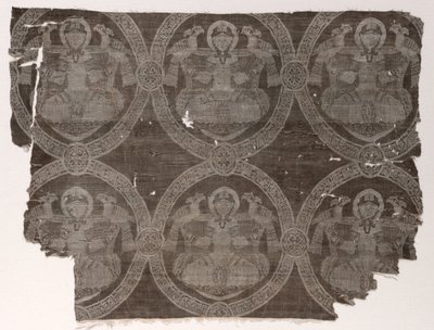 Fragment lampy se sedícím princem držícím sokoly v kufických medailonech, 1654-1955. od Unbekannt