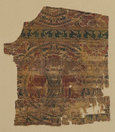 Lampy se škrtičem lvů, od dalmatika svatého Bernarda Calva, 1200-1243. od Unbekannt