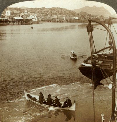 Přistání z parníku v arktické zemi, Svolvaer, Lofoty, Severní Norsko, c1905. od Unbekannt
