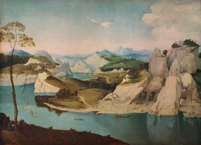 Krajina: řeka mezi horami, c1600 od Unbekannt