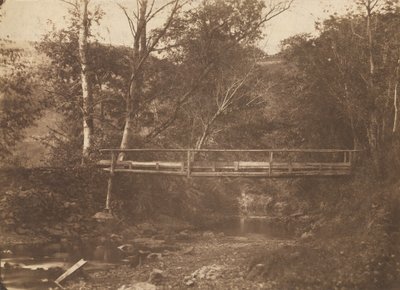 Krajina se stromy a mostem, c. 1850. od Unbekannt
