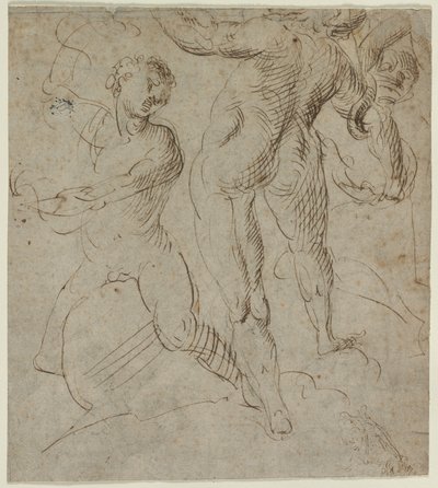 Laocoön recto, bitva u Milvijského mostu fragment verso, druhá polovina 16. století. od Unbekannt