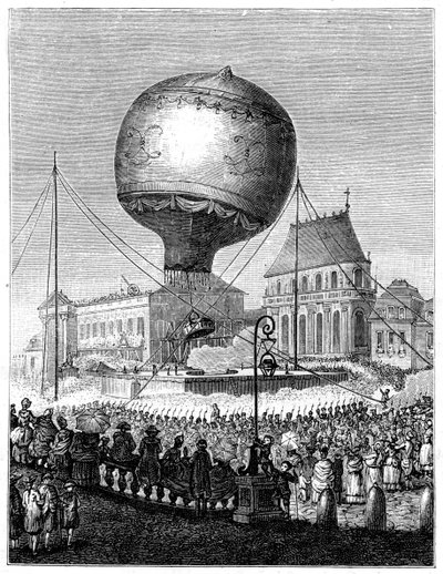 Start horkovzdušného balónu, konec 18. století, 1885 od Unbekannt
