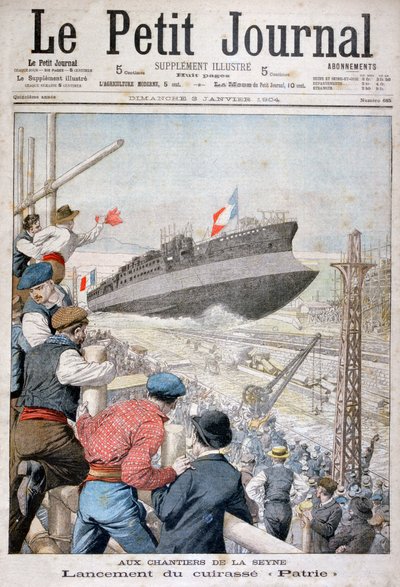 Start francouzské bitevní lodi Patrie, Toulon, prosinec 1903 1904 od Unbekannt