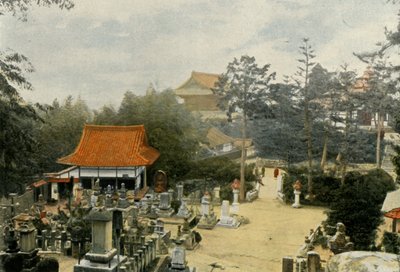 Le Cimetiere Kurodani a Kioto, Tombes Sculptees, Náhrobky na hřbitově Kurodani, Kyoto, 1900. od Unbekannt