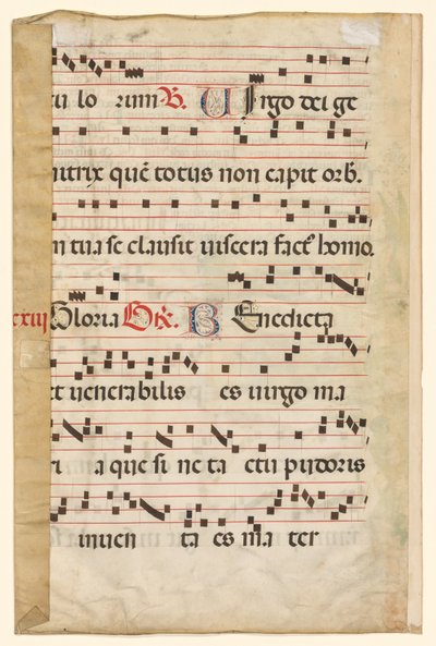 List z graduálu s hudbou verso, c. 1420-1450. od Unbekannt