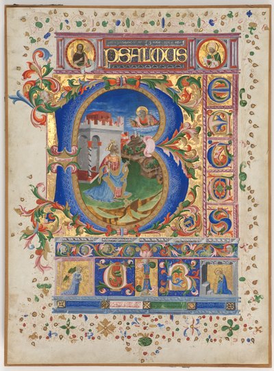 List ze žaltáře s historickou iniciálou B: King David, c. 1450. od Unbekannt