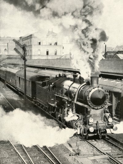 Odjezd z Budapešti. Rychlík odjíždí z hlavního nádraží, 1935-36. od Unbekannt