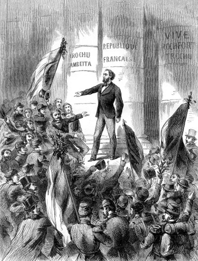 Leon Gambetta vyhlašuje Francouzskou republiku, 4. září 1870 1882-1884 od Unbekannt