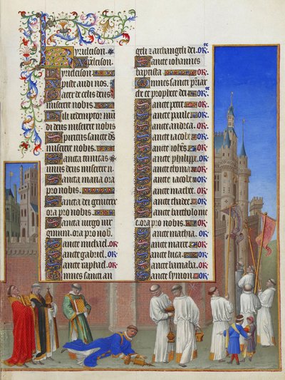 Les Très Riches Heures du Duc de Berry, Folio 72r - Procesí svatého Řehoře od Unbekannt