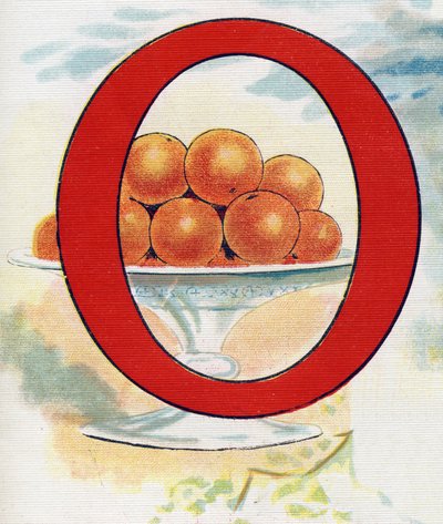 Písmeno O: pomeranče. Rytina v "ABC L