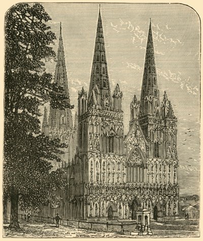 Katedrála Lichfield - Západní fronta, 1898. od Unbekannt