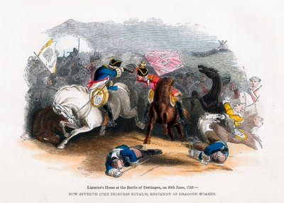 Ligoniers Horse v bitvě u Dettingenu, 20. června 1743 od Unbekannt