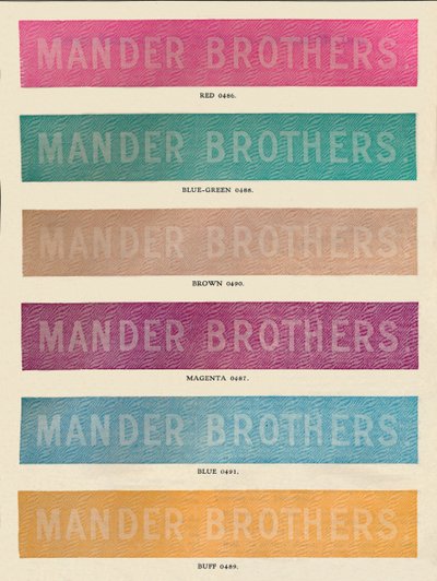 Cvičení linotypu - reklama Mander Brothers, 1910 od Unbekannt