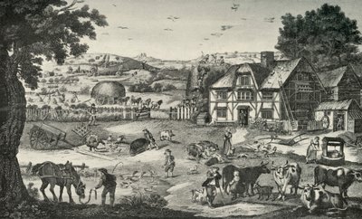 Živá činnost na farmě z 18. století, 1938 od Unbekannt