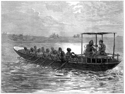 Livingstone a Stanley jdoucí z Ujiji k řece Rusizi, 1871 od Unbekannt