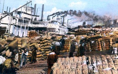 Nakládání bavlny na loď, Memphis, Tennessee, USA, 1900 od Unbekannt