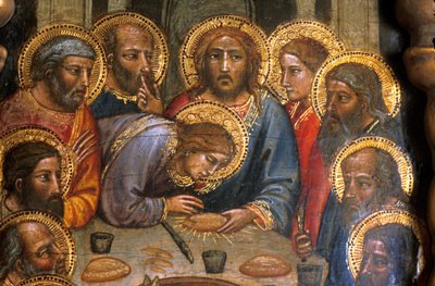 Loire Atlantic N* 090 – Nantes/Muzeum výtvarných umění – „“Večeře““ (detail) Mariotto di Nardo († 1424) – italský primitiv 14. století od Unbekannt