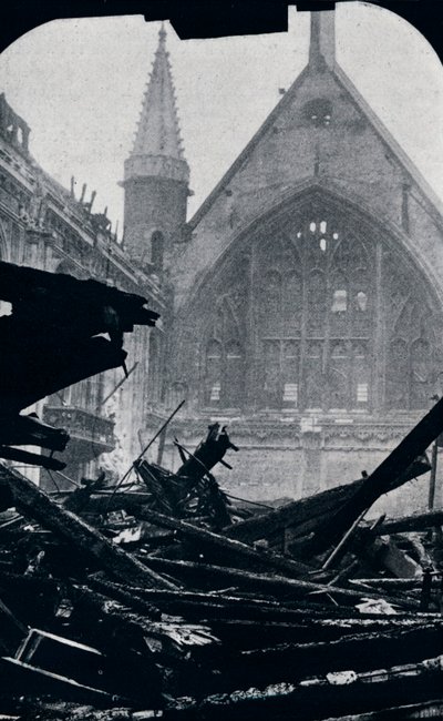 Londýnská Guildhall po požáru 29. prosince 1940 od Unbekannt
