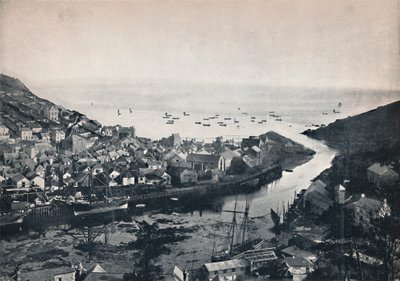 Looe - Pohled z kopců, ukazující ústí, 1895 od Unbekannt