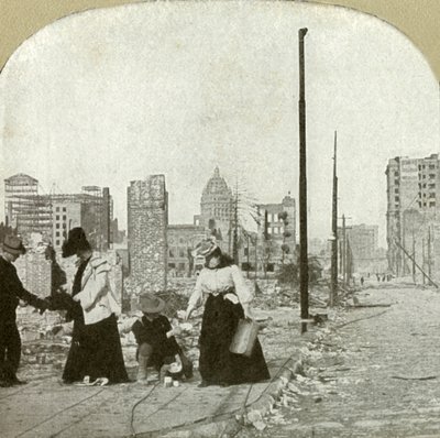 Při pohledu na východ z rohu Ellis and Jones - Tall building, The San Francisco Call, 1906. od Unbekannt