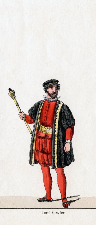 Lord Chancellor, návrh kostýmů pro Shakespearovu hru, Jindřich VIII., 19. století od Unbekannt