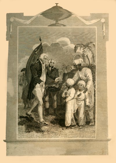 Lord Cornwallis přijímá Sons of Tippoo Saib, c1780, 1816. od Unbekannt