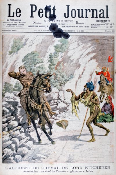 Nehoda koně Lorda Kitchenerse, Indie, 1903 od Unbekannt