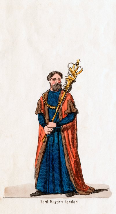 Lord Mayor of London, návrh kostýmů pro Shakespearovu hru, Jindřich VIII., 19. století od Unbekannt