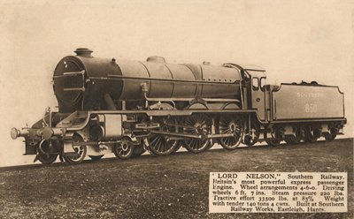 Lord Nelson, jižní železnice, c1930. od Unbekannt