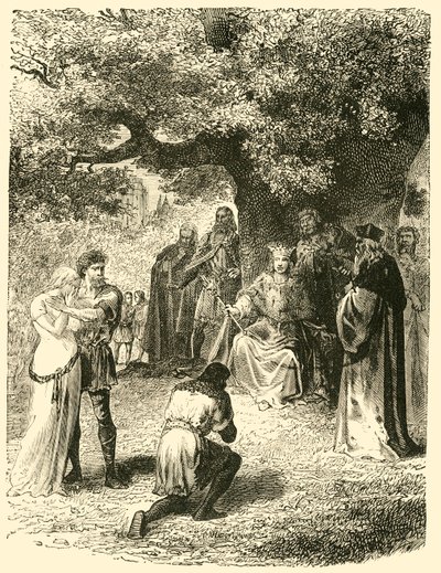 Louis IX, Dispensing Justice in Forest of Vincennes, 13. století, 1890. od Unbekannt