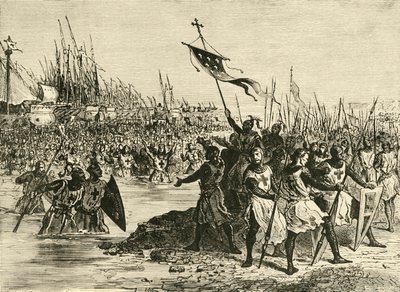 Ludvík IX. Přistání v Egyptě, 1249, 1890. od Unbekannt