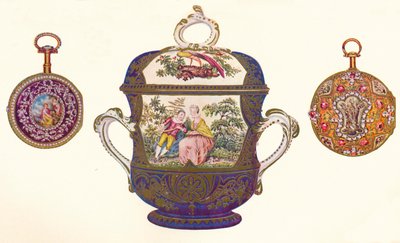 Ludvík XVI. Gold Repeater, kolem 1770, Old Chelsea Porcelain Porringer and Cover, kolem 1710, 1903 od Unbekannt