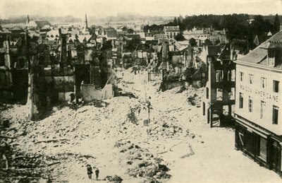 Louvain po německém bombardování: jedna část zdevastovaného města, c1914, c1920. od Unbekannt