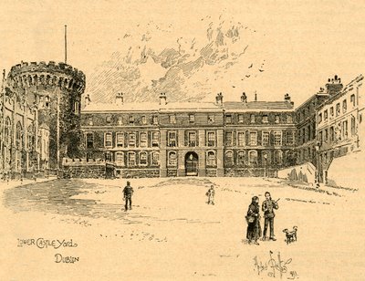 Lower Castle Yard, Dublin, Irsko, c1890. od Unbekannt
