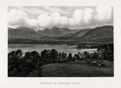 Lowwood a Langdale Pikes, Lake District, Cumbria, 1896 od Unbekannt