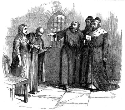Lucrezia Castellani před inkvizitory po zákazu valdenské služby, c1476 19. století od Unbekannt