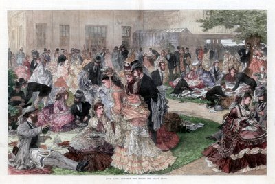 Čas oběda za tribunou, závody v Ascotu, 1872 od Unbekannt