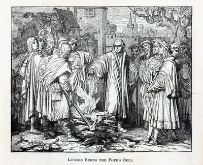 Luther Burns the Popes Bull, 1882 od Unbekannt