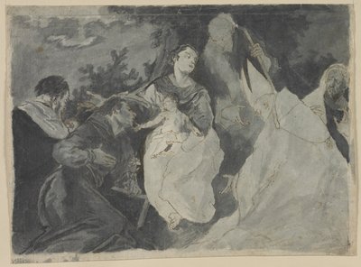 Madonna a dítě se svatými, 1700. od Unbekannt