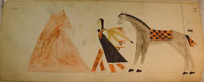 Maffet Ledger: Indián a kůň, ca. 1874-81. od Unbekannt