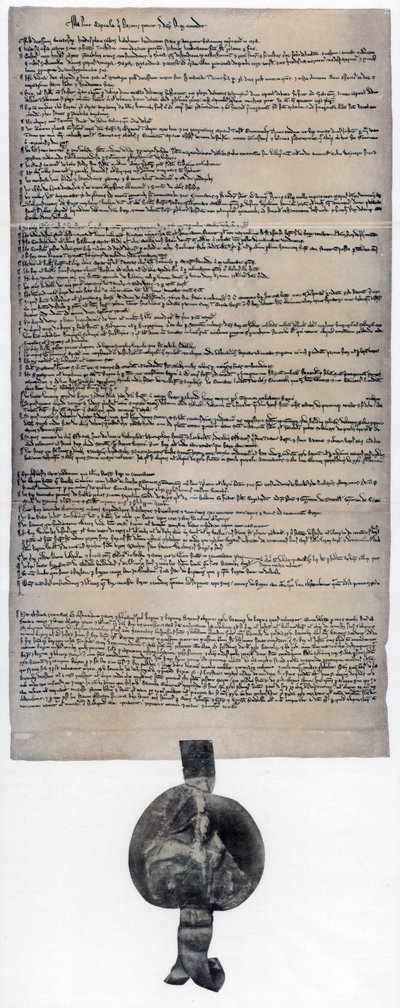 Magna Carta, anglická charta původně vydaná v roce 1215 od Unbekannt