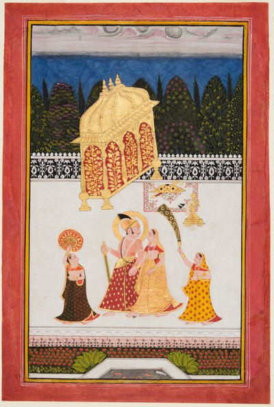 Maharana Ari Singh c. 1761-73 a jeho choť na terase, ca. 1761. od Unbekannt